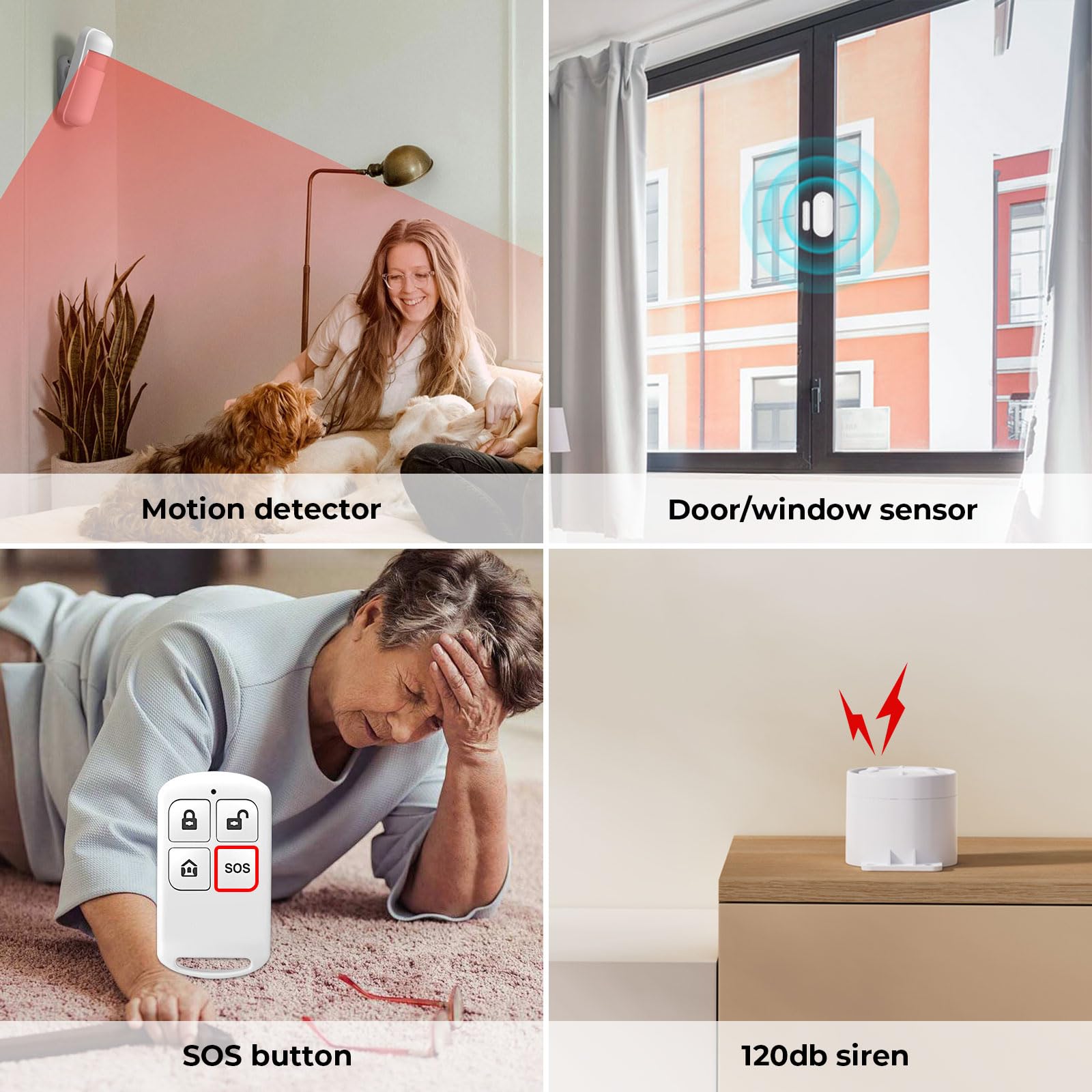 XNY WiFi Allarme casa, 4G Allarme Casa Senza Fili, Antifurto Casa Wireless con Telecamera di Sicurezza 1080p Pan/Tilt, Avviso APP, Sensore Per Porte e Finestre, Rilevatore di Movimento