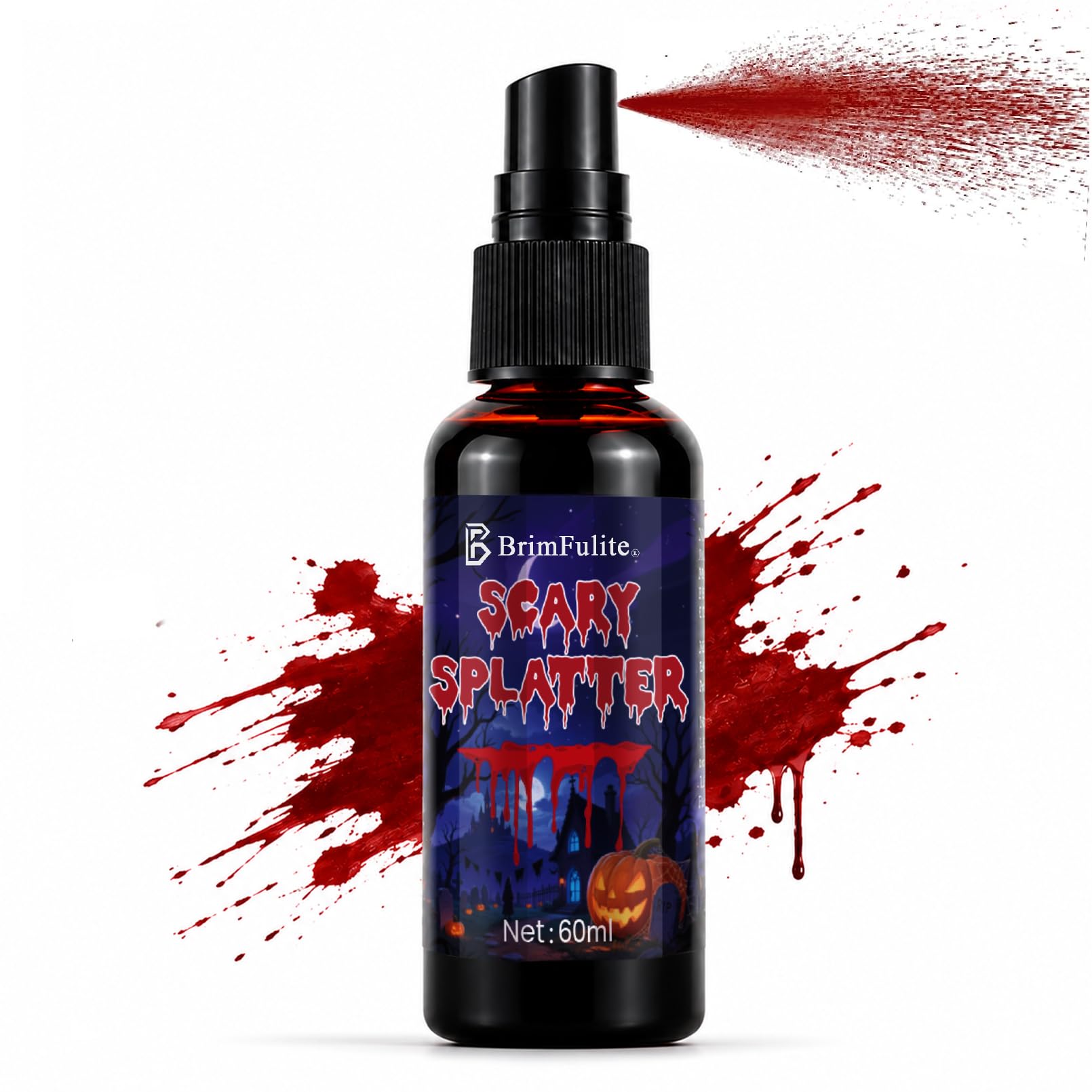 Fake Blood Spray, Realistic & Washable for Halloween 2.03 Fl Oz Fresh Red