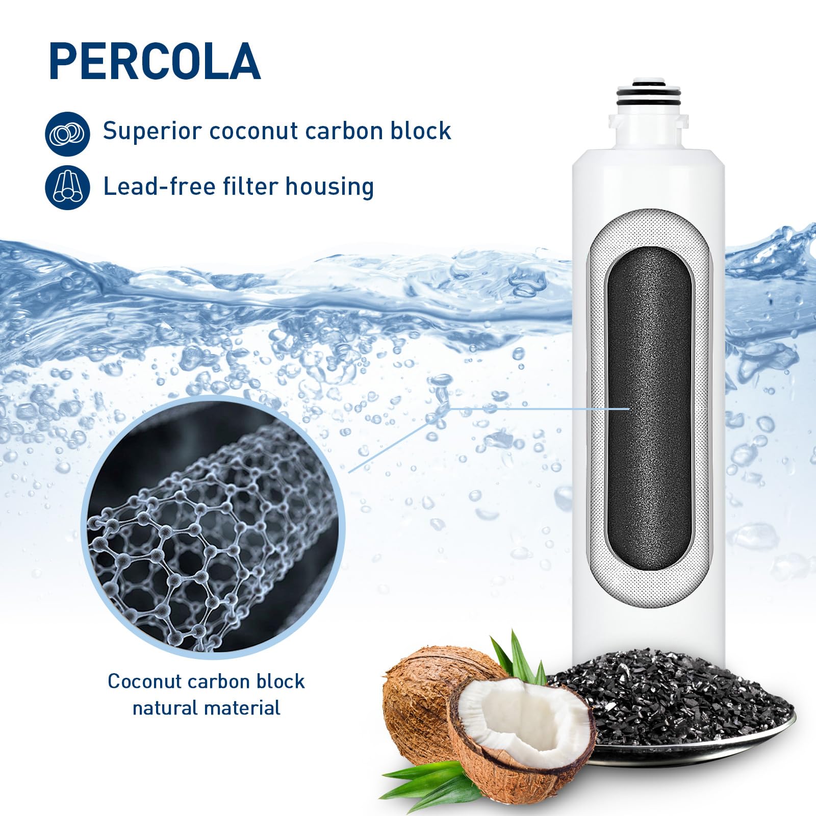 Water Filter | 2x Filtre à eau pour Midea, Triomph, Schneider