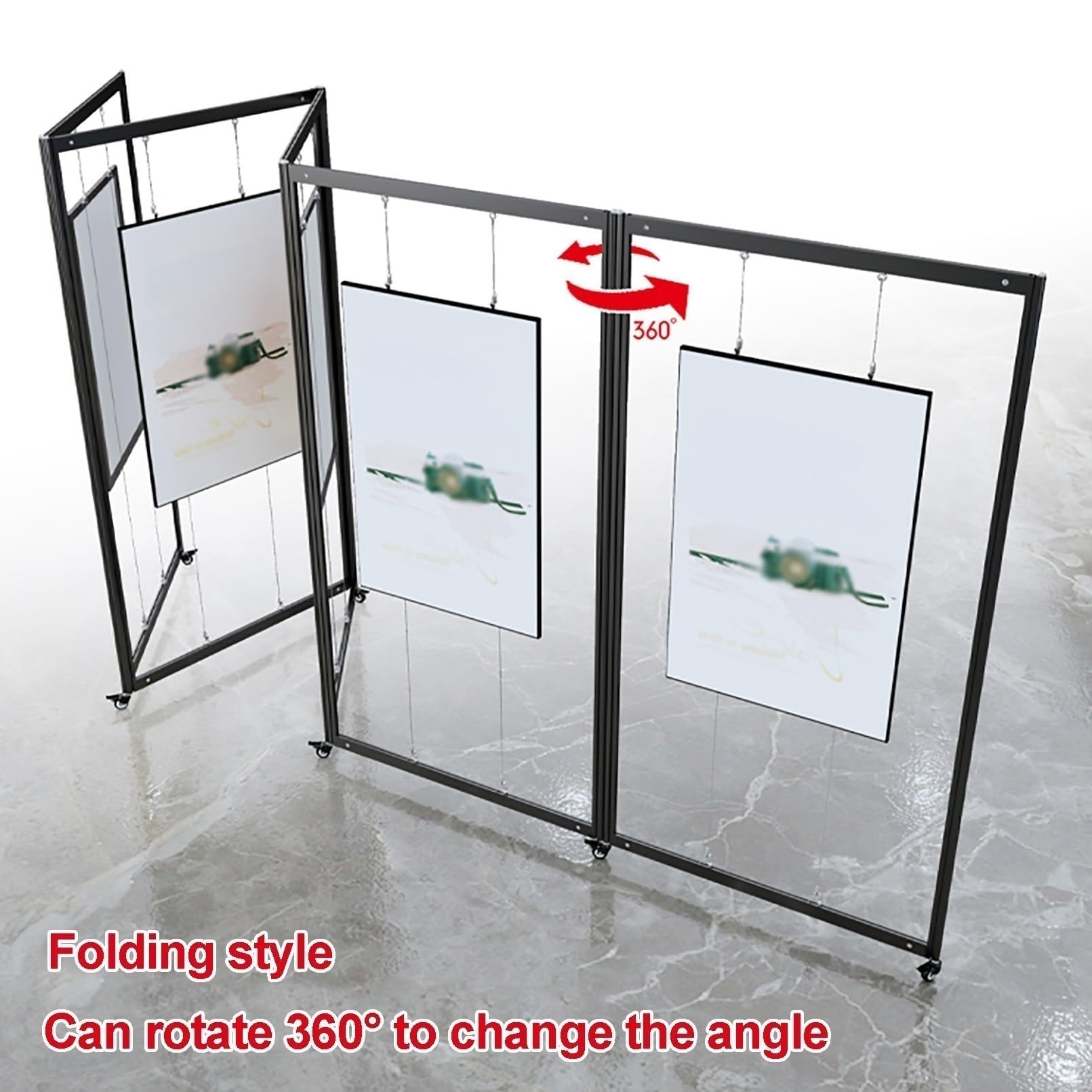 Caballete para carteles y carteles de boda, soporte plegable para publicidad, 3 piezas, 120 x 250 cm, ideal para menús, carteles, tableros de espuma
