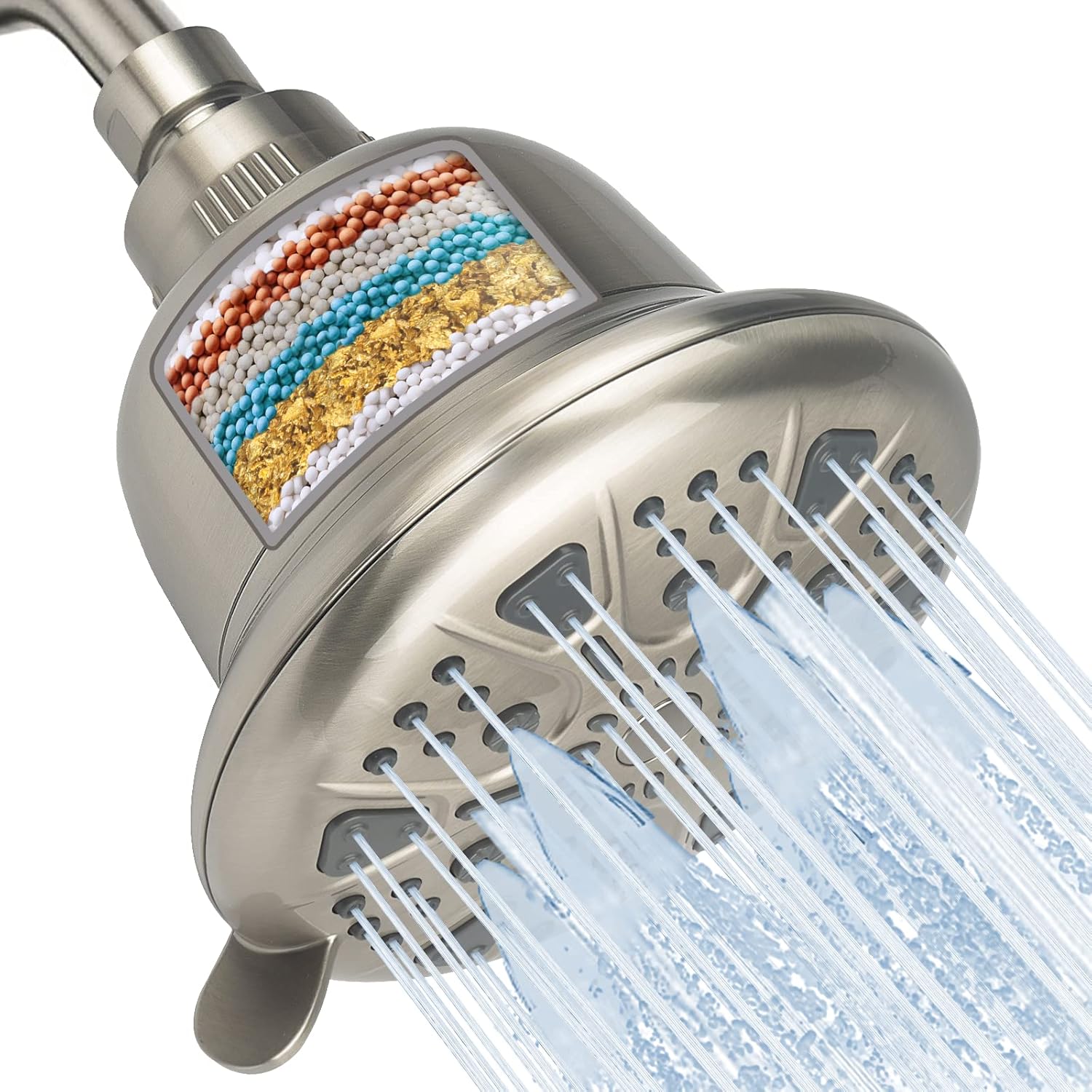 MakeFit Filtered Shower Head Brushed Nickel High Pressure Shower Head