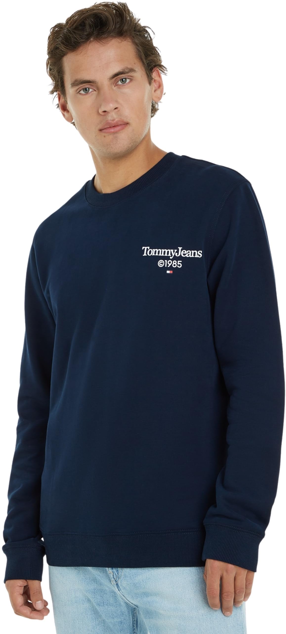 Tommy Jeans Men's Dark Night Navy Tjm Reg Entry Graphic Crew Sweatshirts, Xl