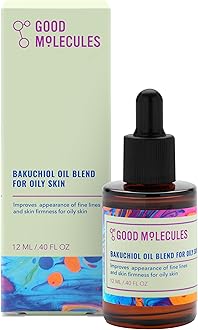 Good Molecules Bakuchiol Oil for Oily Skin - Ultra Hydrating Natural Blend with Bakuchiol and Rosehip Oil - Promotes Collagen Production, Anti-Aging Face Oil