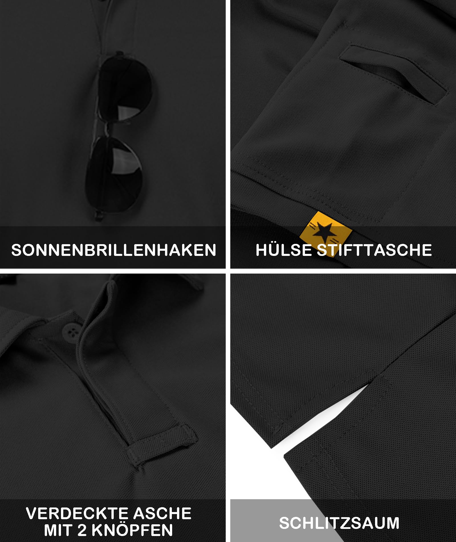 JACKETOWN Polo Shirt Uomo Manica Corta Asciugatura Rapida Traspirante Tennis Polo Shirt Camicie Polo Estate per Uomo Button Front T-Shirts Sport Shirt Basic Regular Fit Golf Polo Shirt