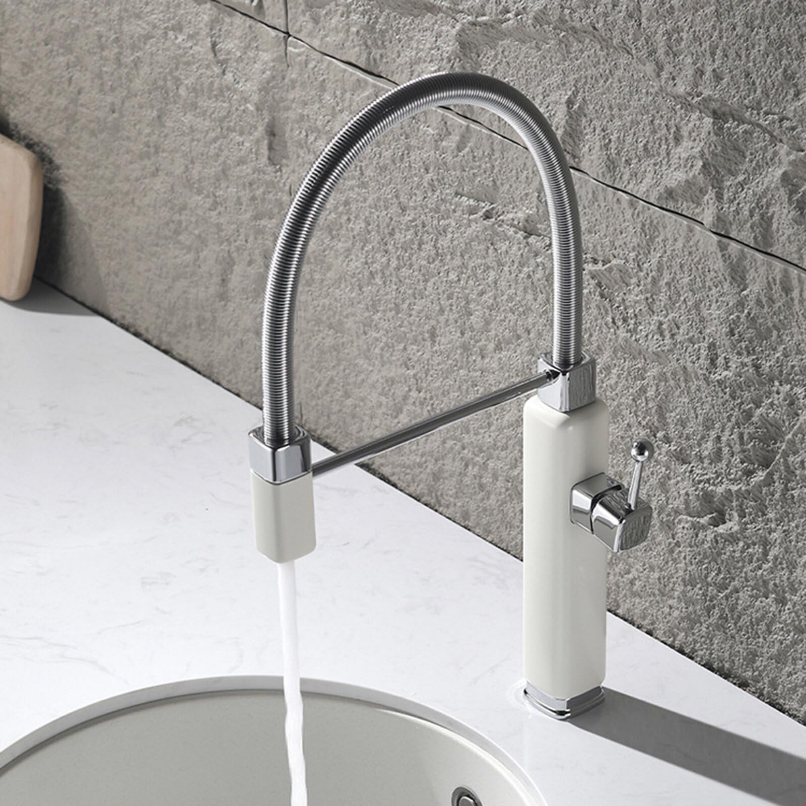 Grifo Cocina Extraible Monomando Grifo Manguera con Resorte Giratorio de 360° Grifos Lavabo de 2 Modos Manija Única Agua Caliente y Fría,Azul