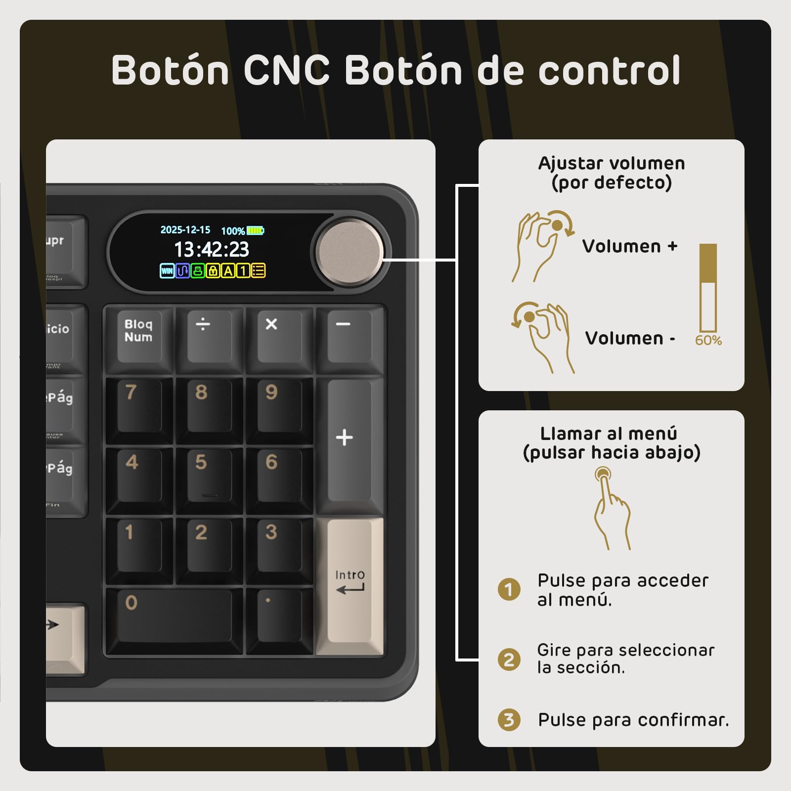 RK ROYAL KLUDGE S98 ES Teclado Mecánico con Smart Display y Botón, Montaje Superior 96% Teclado Mecánico Inalámbrico BT/2.4G/USB-C, Hot-Swappable, Soporte de Software, 98 Teclas, QWERTY Español