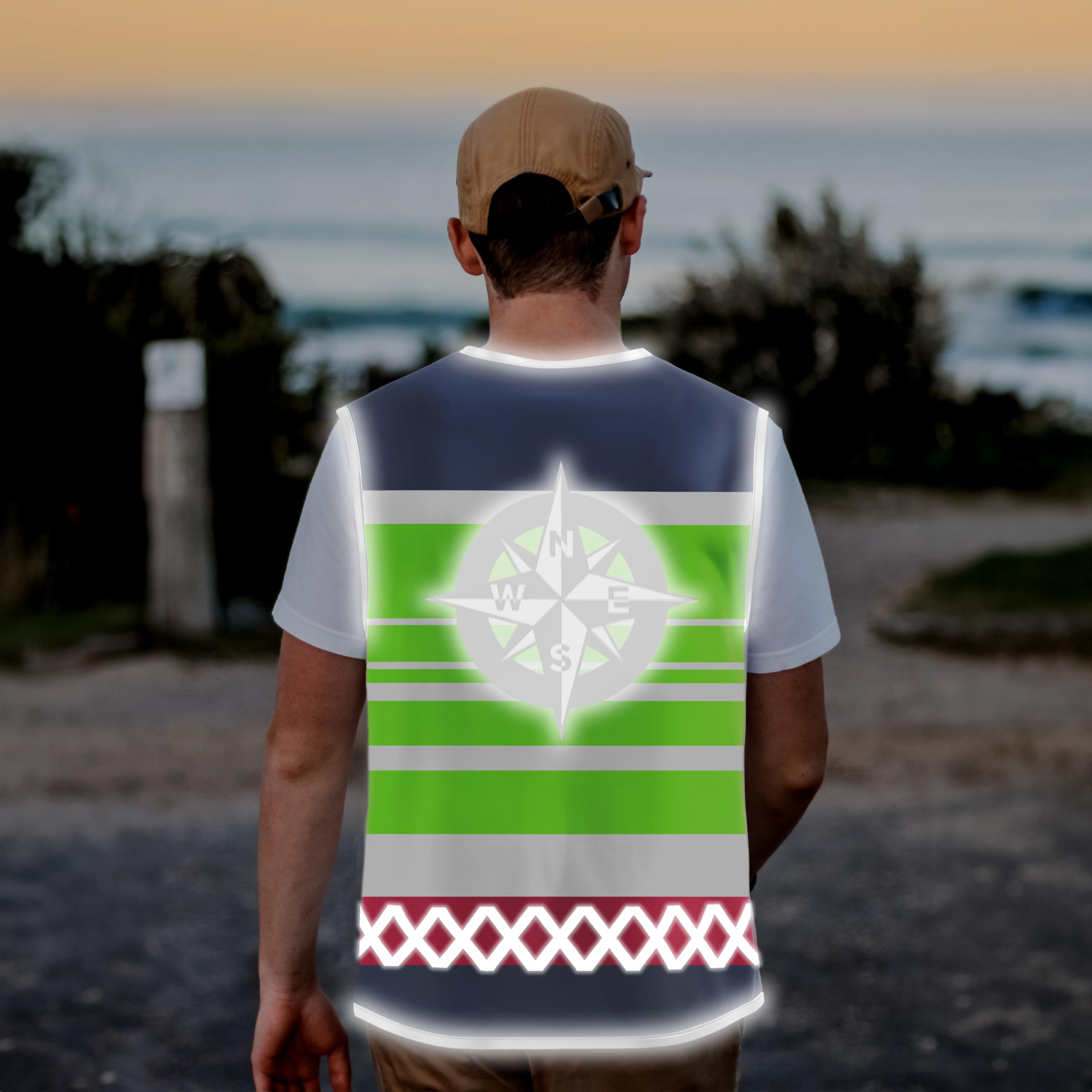 REEFLEXX Gilet da ciclismo da uomo, elegante gilet di sicurezza con colori/motivi accattivanti e forti riflettori, maggiore visibilità nel traffico.