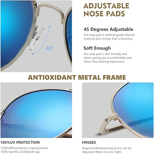 Vista 3 de Duduma Premium Classic Sunglasses Mirrored Lens Sunglasses for Men Women Sun glass shades UV400 Protection