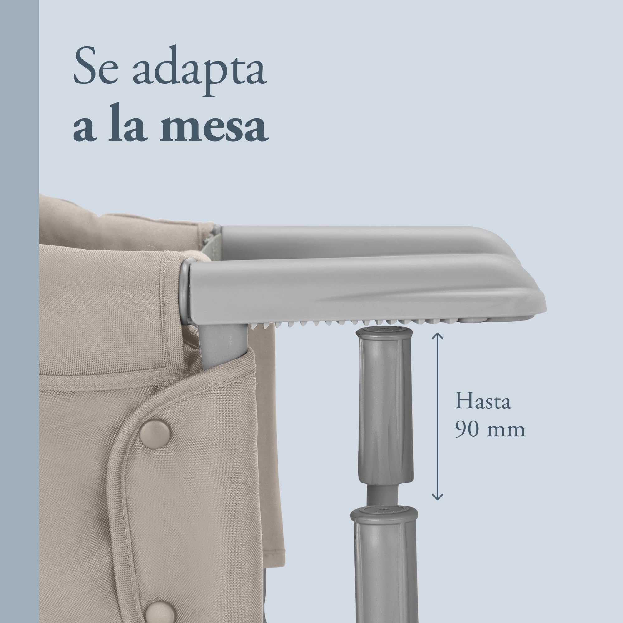 Inglesina Fast, Seggiolino da Tavolo Pieghevole, Beige (Cream), Facile Trasportare, Lavabile, Installazione Sicura, Fino a 15 kg, 35 x 27 42 cm