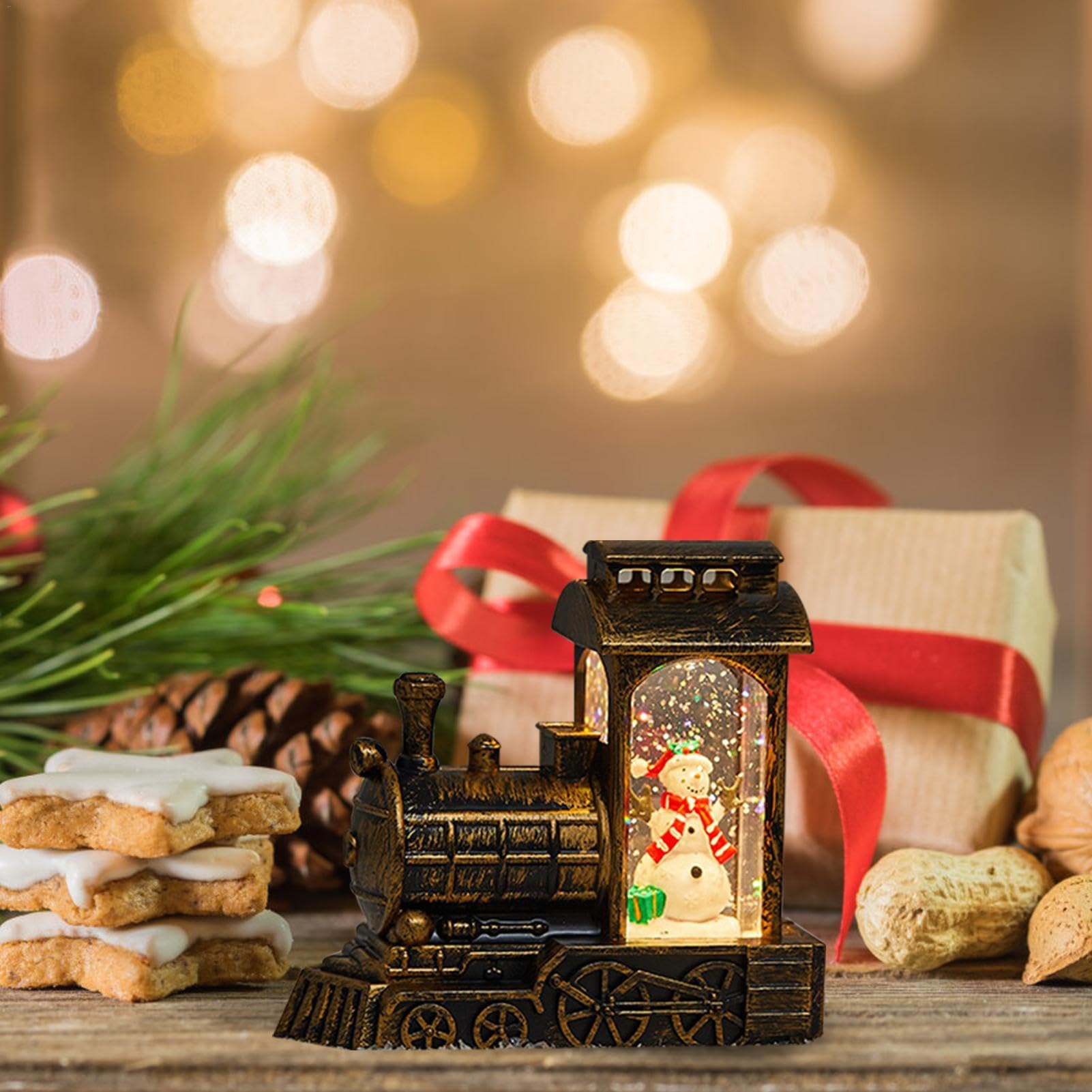 Amazon.co.jp: ライト付きクリスマススノードーム | ライト付き