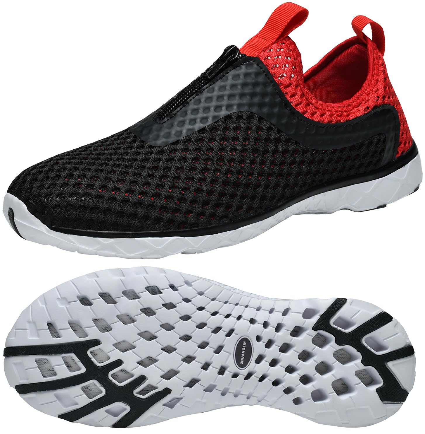 Zhuanglin Men's Quick Drying Aqua Water Shoes,3-Second Drainage & All-Terrain for Swimming,Hiking,Yoga