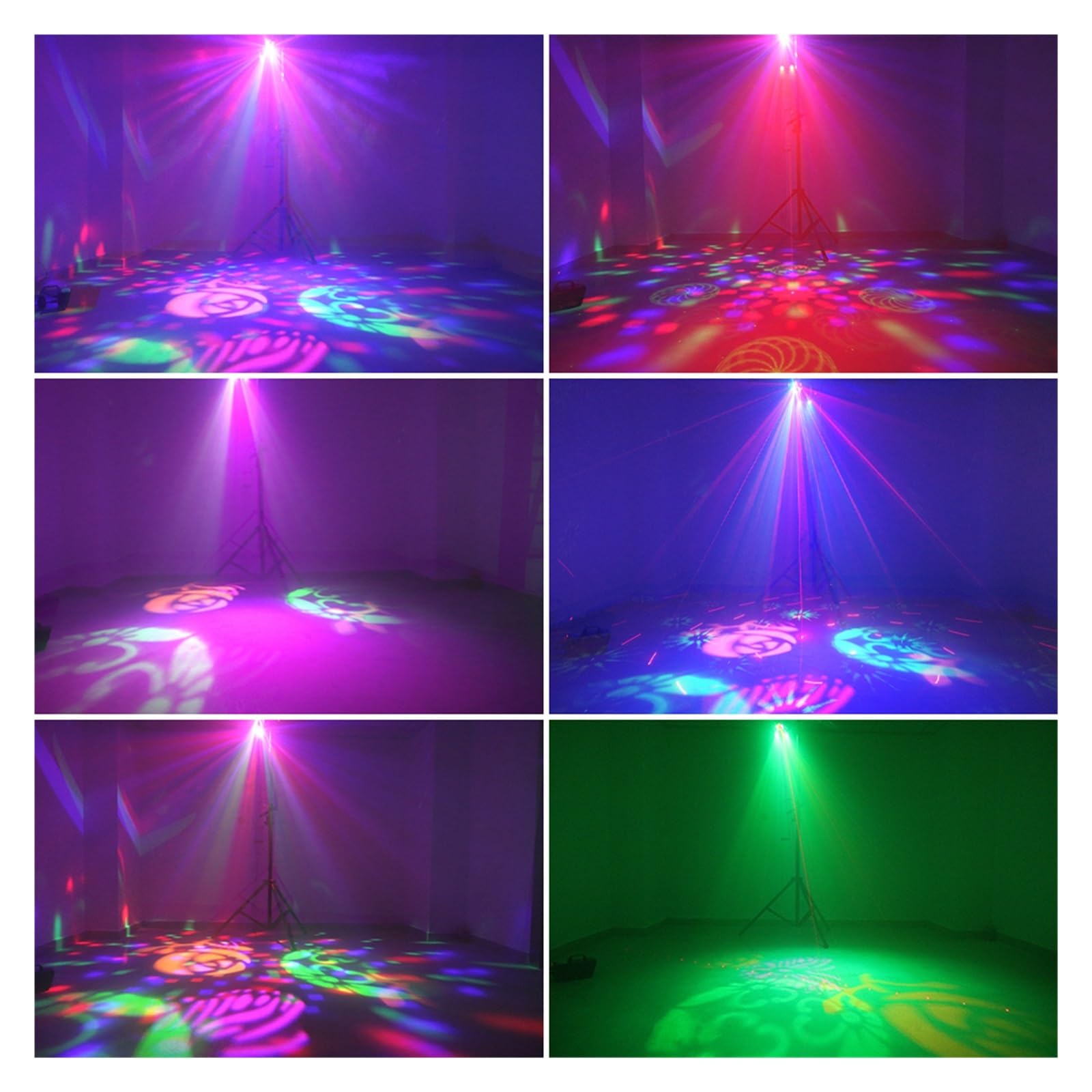 Luci DJ, 5IN1 LED Gobo Strobe Dyeing Magic Ball 32 Patterns Proiettore Stage Lighting Effect DJ Disco Party Dance Wedding Lamp per feste, bar, club, matrimoni, Halloween, Natale(No Remote)
