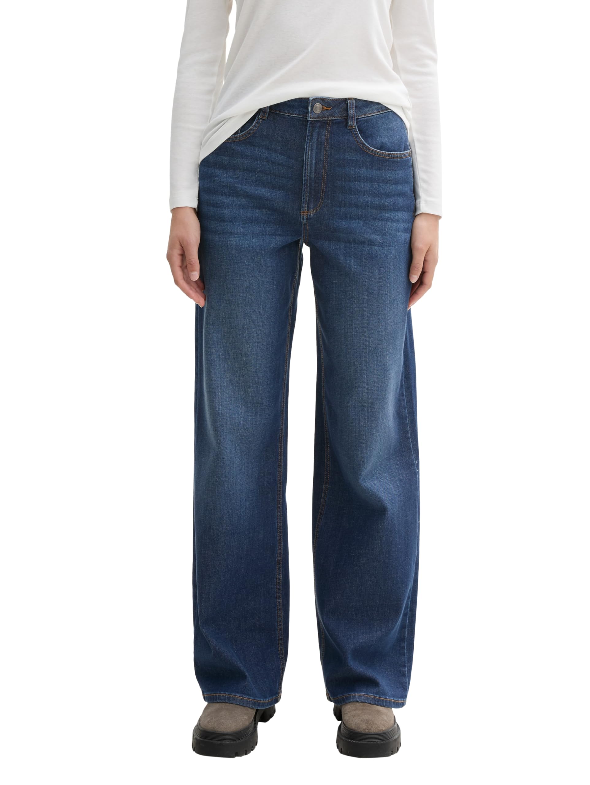 Tom Tailor Damen Wide Leg Jeans mit High Waist