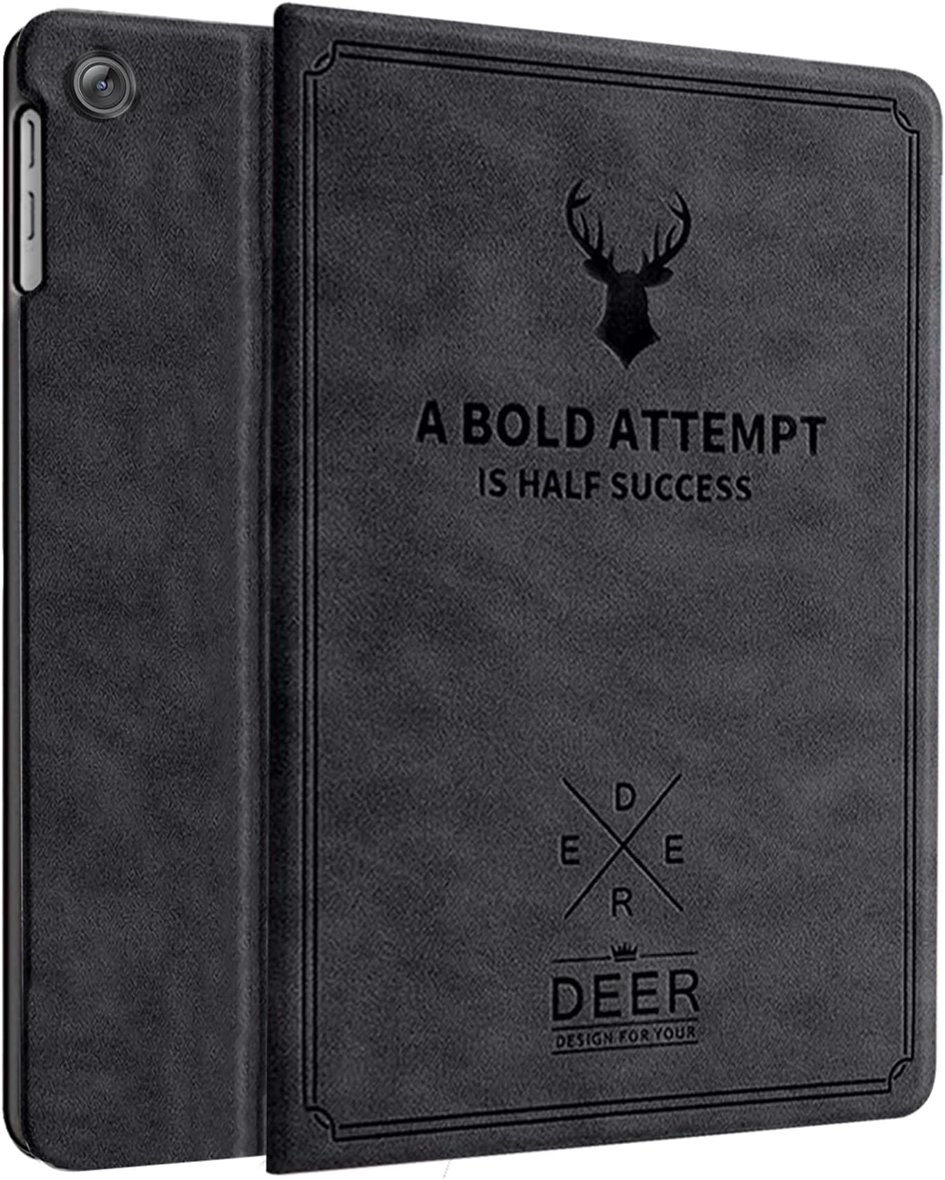 for Samsung Galaxy Tab A11 8.7" & A9 8.7 inch Cover Case, Deer Flip Cover Case for Samsung Tab A11 Tablet Cover 8.7" [Auto Sleep Wake Support] - Black