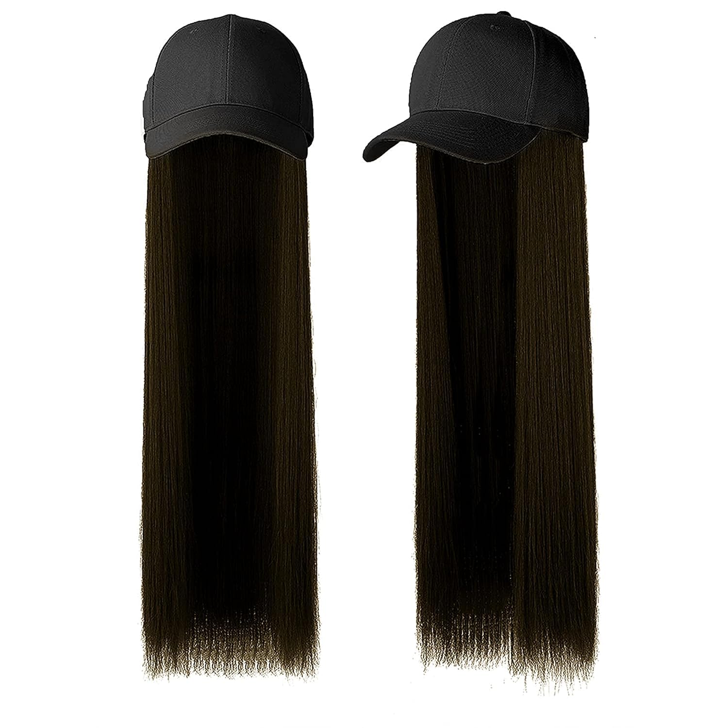 BEING BELLA 1 Pcs Unique cap with attached hair extension straight natural black no need to go parlor Hat with Synthetic Hair Extension For Girls & Women-image-49