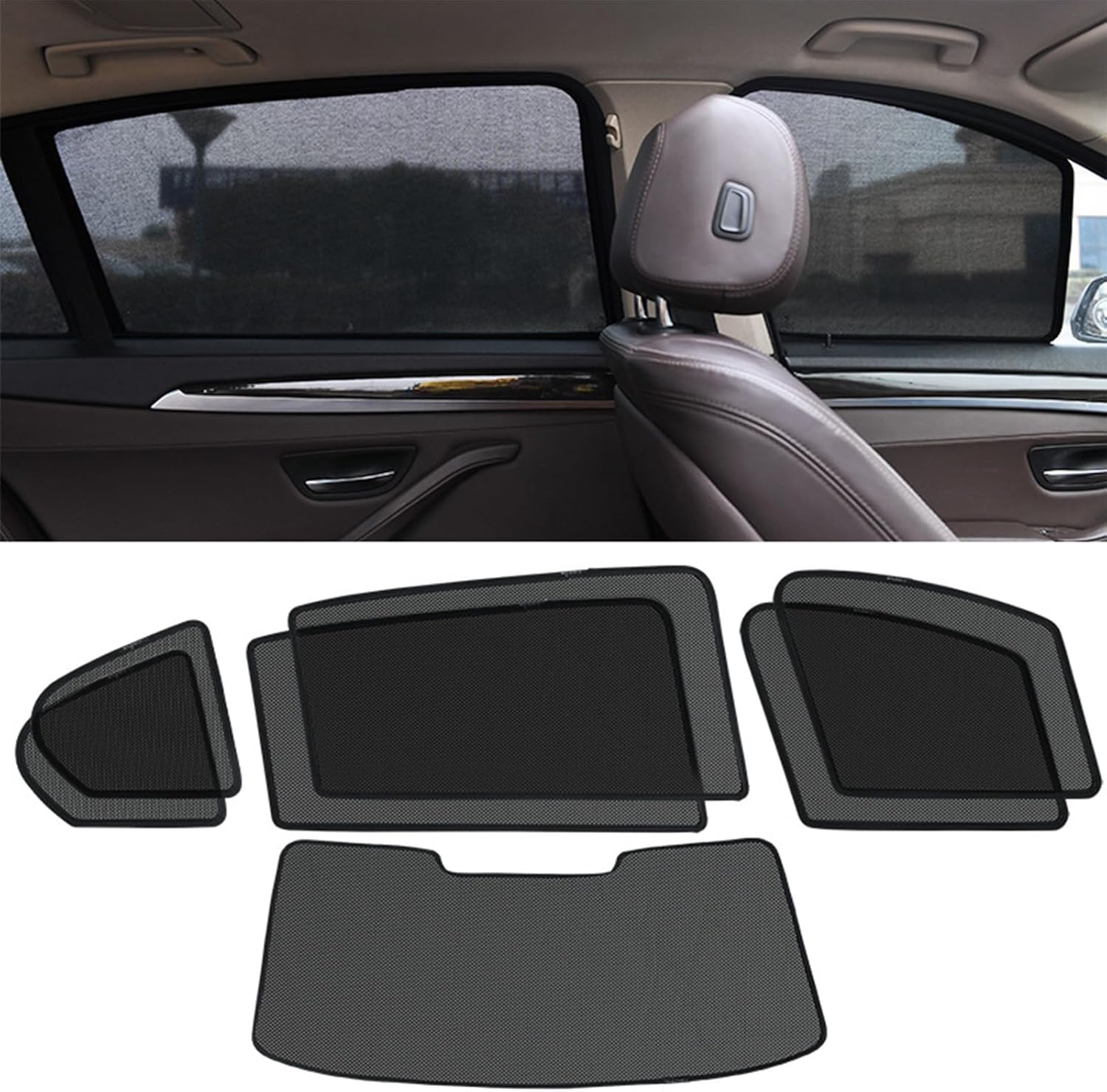 Car Side Window Sunshades for Hyundai Palisade 2021-2024, Front Rear Sun Shade Breathable Block UV Rays Privacy Screen Reduce Glare Protection Curtain,F/6 Side +Rear