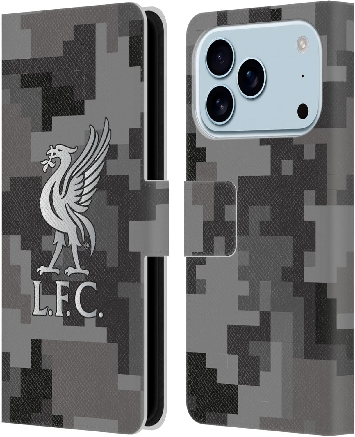 Head Case Designs Officially Licensed Liverpool Football Club Club Colours Digital Camouflage Leather Wallet Case Compatible with Apple iPhone 13