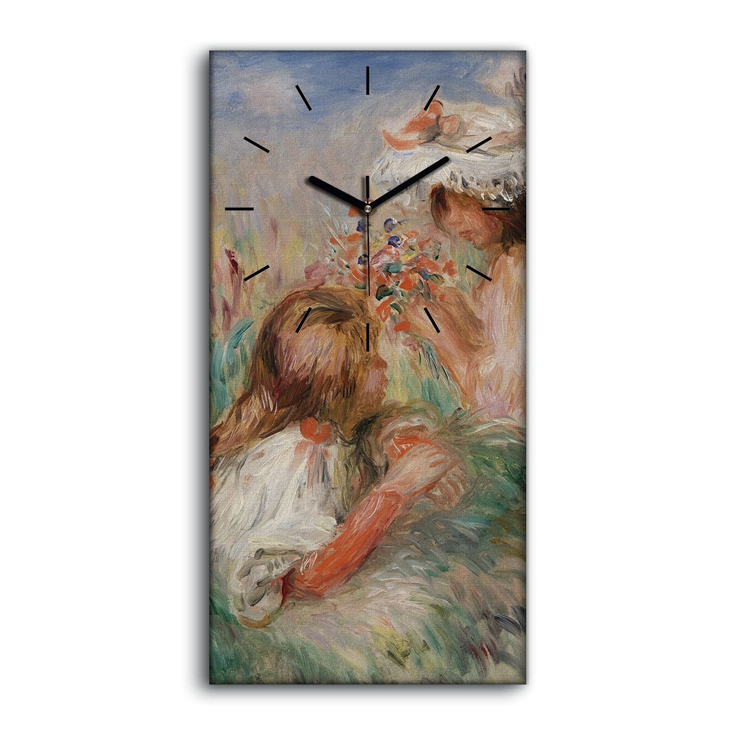 Horloge sur Toile Salon Moderne et Chambre - Ambiance Florale Apaisante