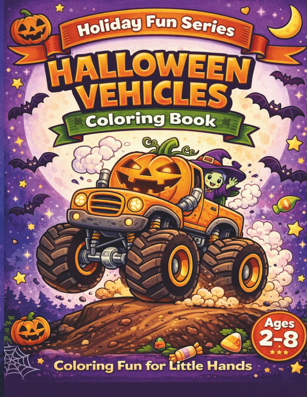 Halloween Vehicles Coloring Book (Holiday Fun Series)