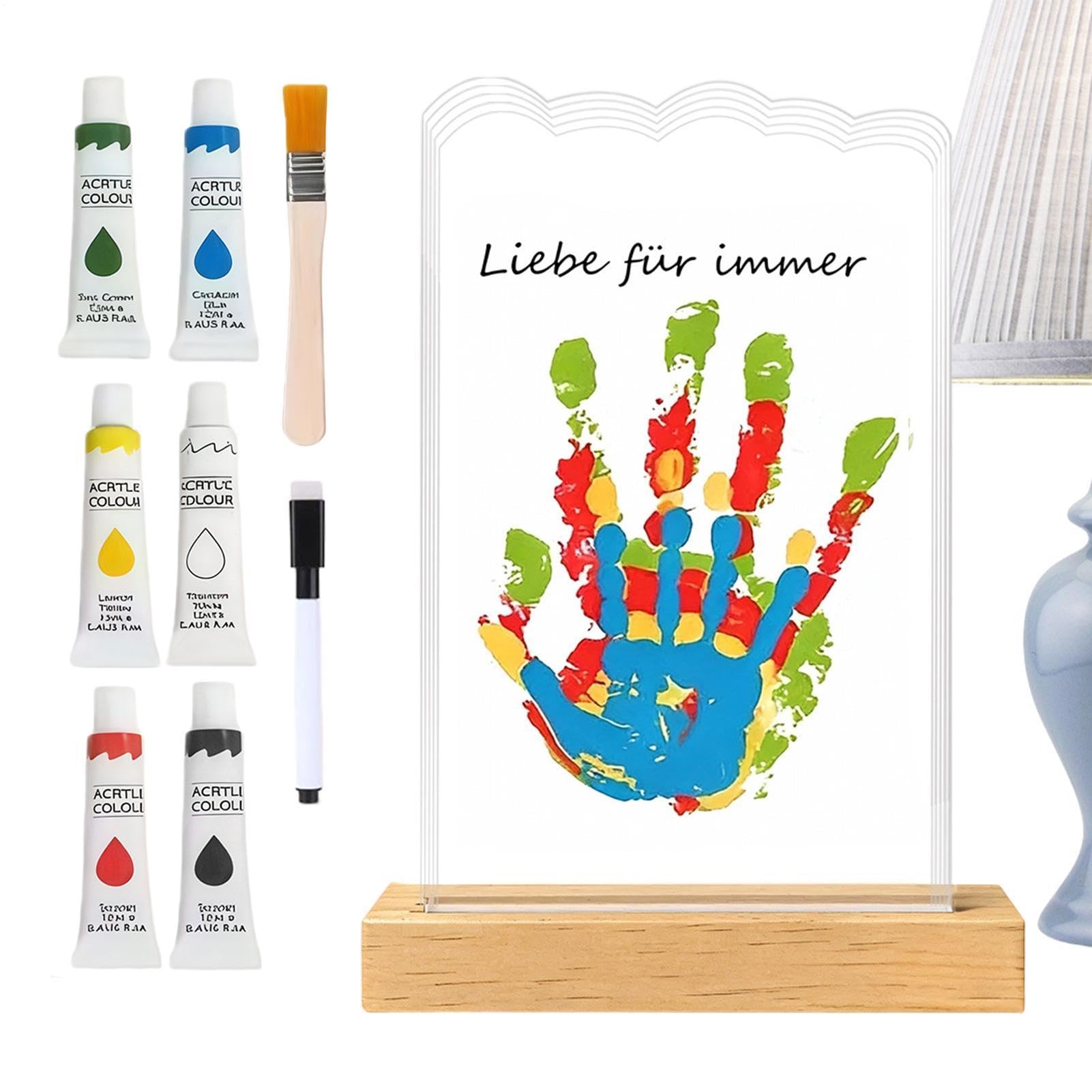 Kit Huella Mano Recuerdo Transparente Acrílico con Huella Animal