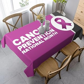February National Cancer Prevention Month Table Cloth Rectangle Tablecloth 35 x 55 Inches Stain and Wrinkle Resistant Washable Polyester Table Cover for Dining Room Party