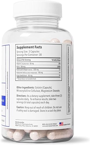 Miniatura 5 de Elon Skin Anew con colágeno hidrolizado, ácido hialurónico, extracto de semilla de uva y antioxidantes, suplemento hidratante y antienvejecimiento