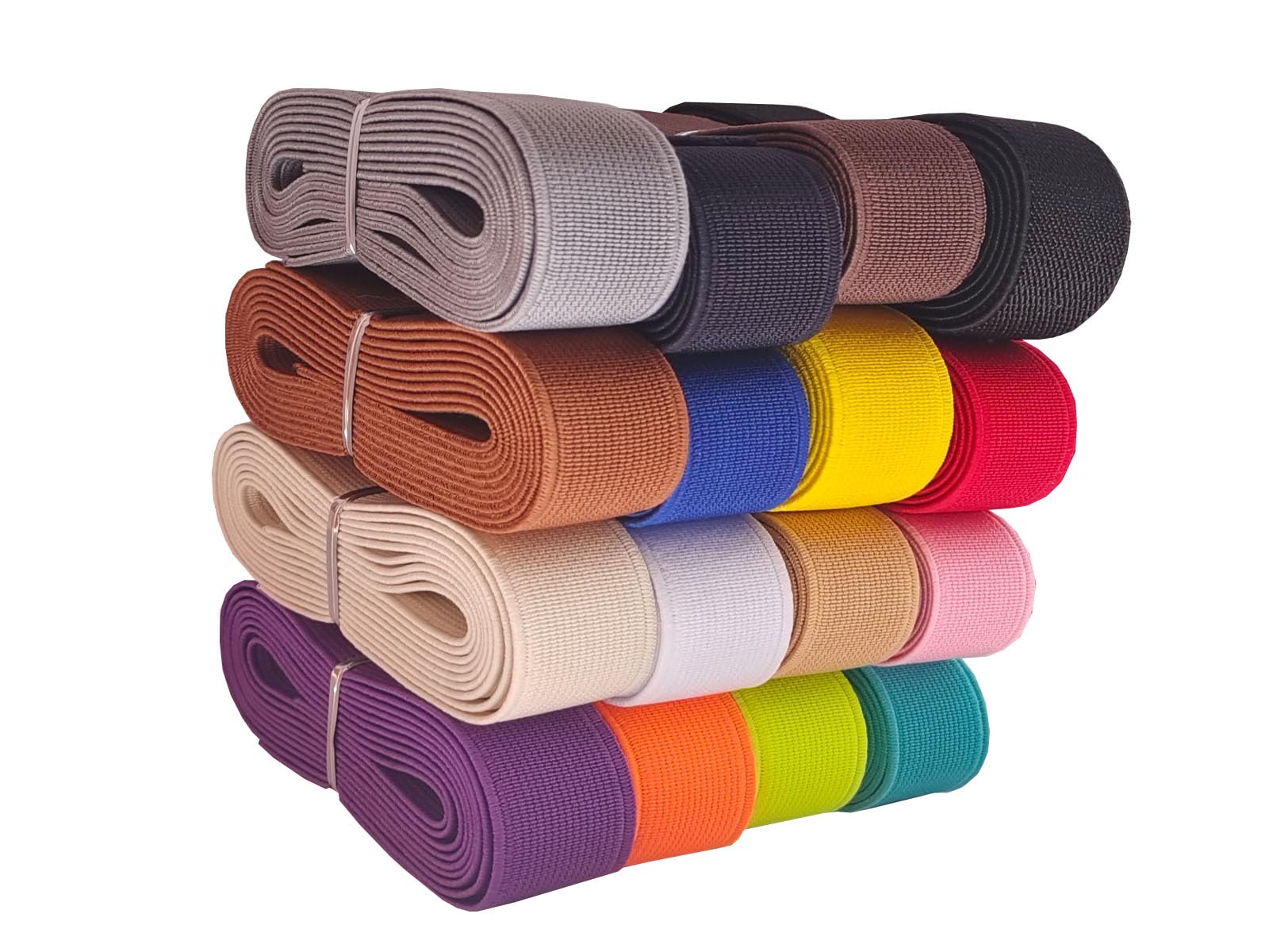 Bande Élastique Double Face Noir 2,5cm X 5m - Sergé, Haute Élasticité - Pour Couture, Ceintures, DIY