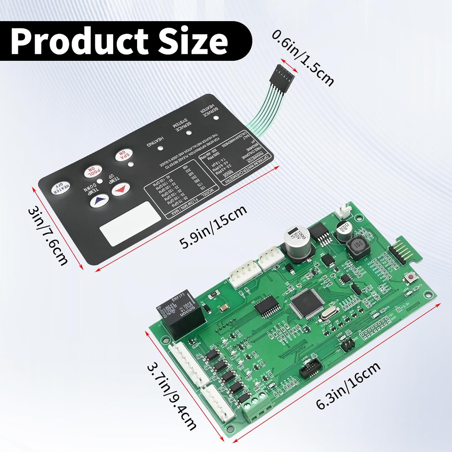 42002-0007S Control Board&Switch Pad Replacement for Pentair Mastertemp Replacement for Sta-Rite Max-E-Therm Replacement for Pentair NA and LP Series Replaces 461105 472610Z