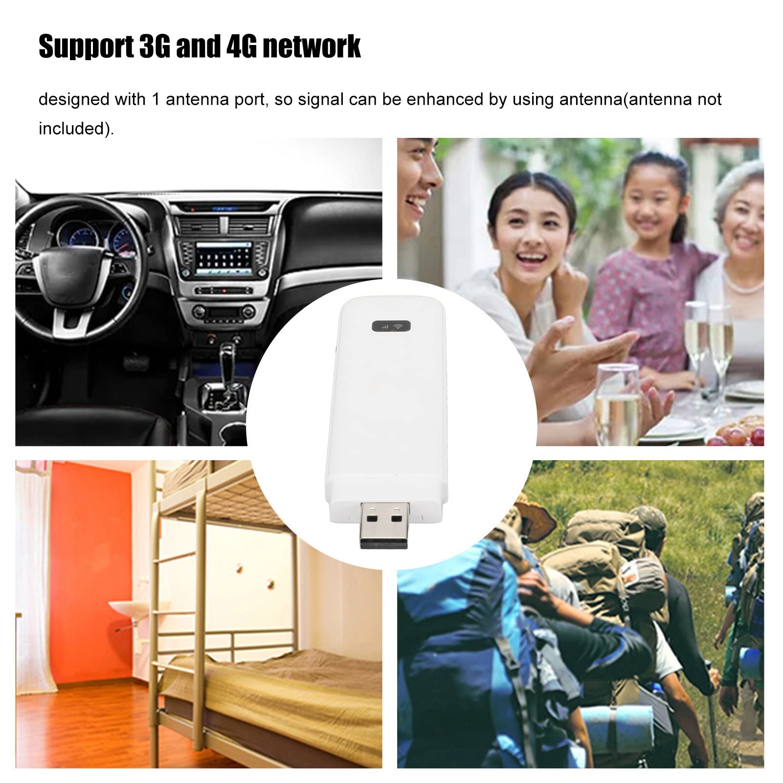 Modem Routeur 4G LTE débloqué, Routeur 4G LTE avec Emplacement pour Carte SIM, Routeur WiFi 4G Haute Vitesse jusqu'à 150 Mbps, jusqu'à 8 Appareils de Connexion WiFi, Mini Point
