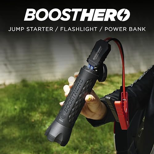 Miniatura 5 de BoostHero - Arrancador de batería portátil para automóvil, banco de energía de 6,000 mAh, linterna LED, con cables de puente inteligentes para