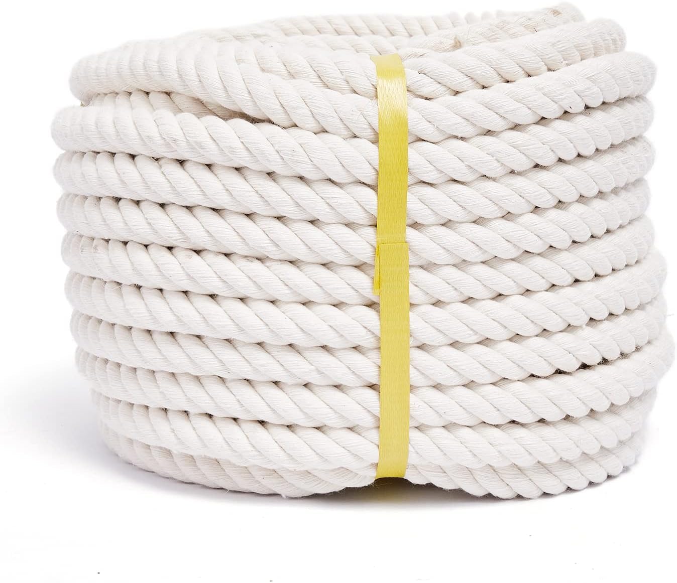 Premify16mm White Cotton Rope, Natural Macrame Long Cotton Cord, Durable Handmade Art Material for Craft Wall, Hanging Plants, Drawstrings, Gardening, Home Decorations (1 x 10M White)