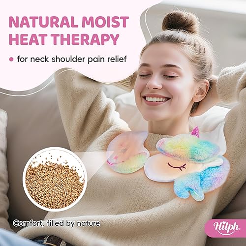 Miniatura 2 de Hilph Almohadilla térmica para microondas para aliviar el dolor de cuello, almohada térmica para microondas para terapia de calor húmedo con fundas