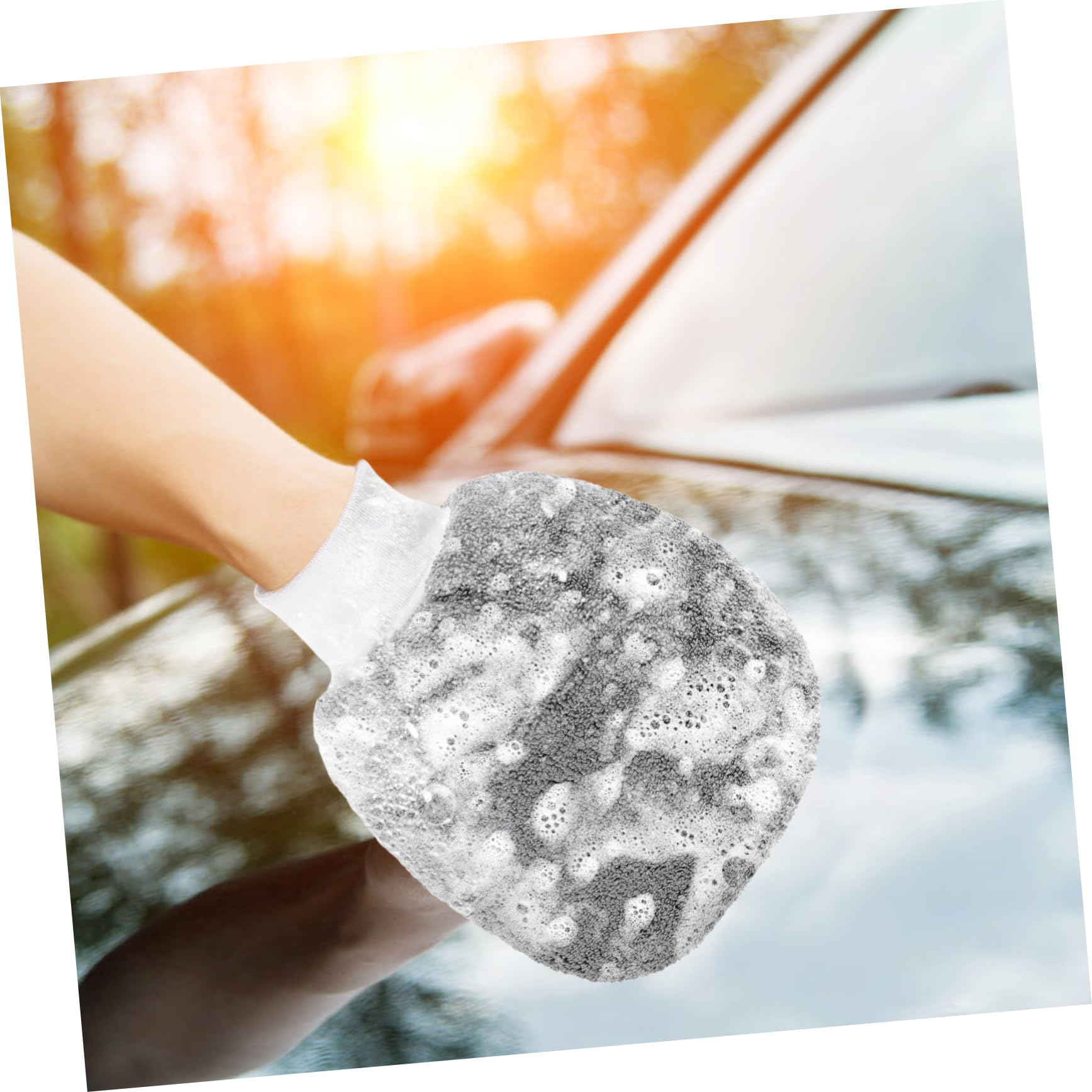 Ciieeo 5 Series Guantes De Lavado De Autos Herramienta De Lavado De Coche Microfibra Limpieza Mittenos De Lavado De Autos Guante para Lavado De Autos Fibra Extrafina Gris 2 Piezas X 5