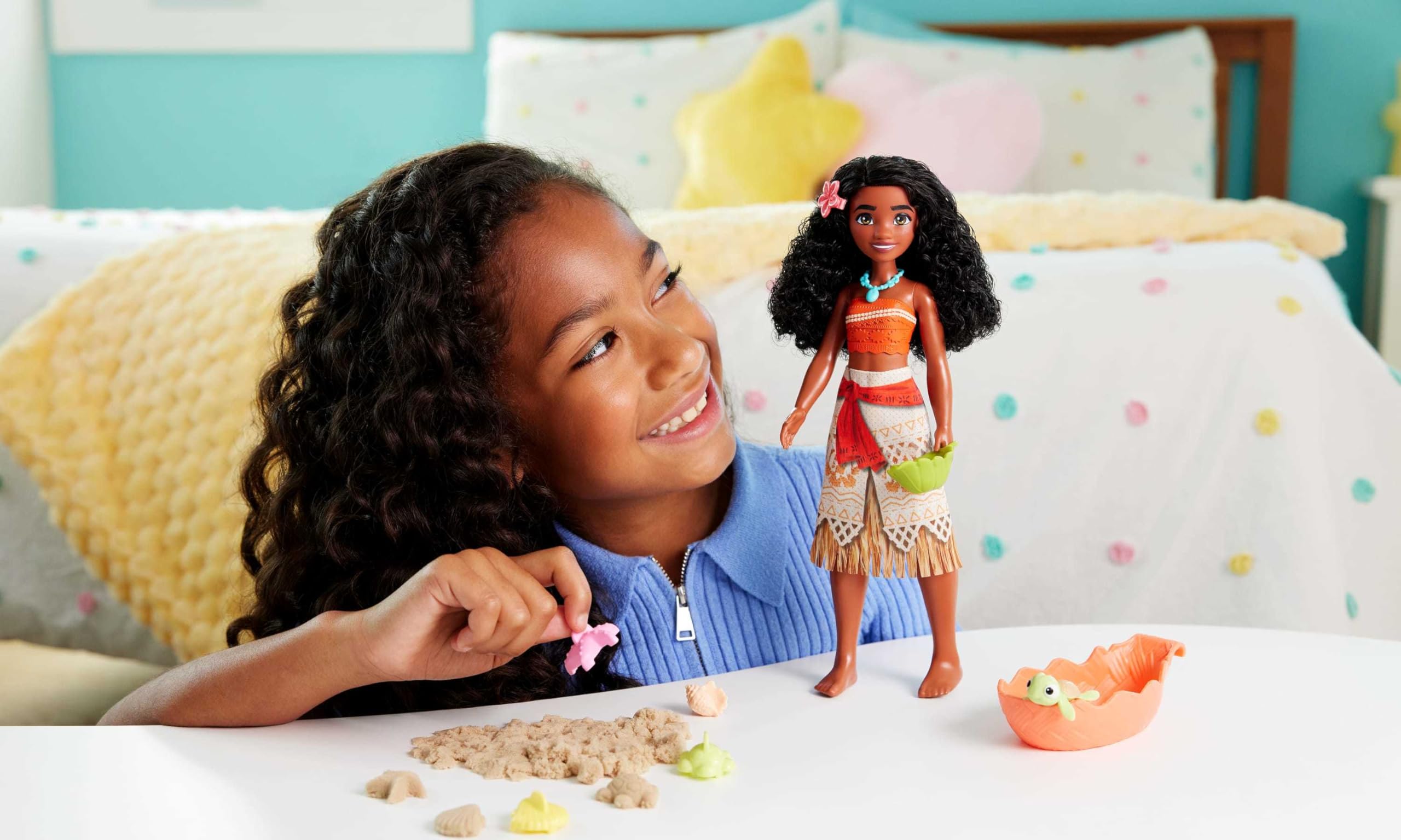 Mattel Disney Princess Toys, Moana Fashion Doll, Moldable Sand