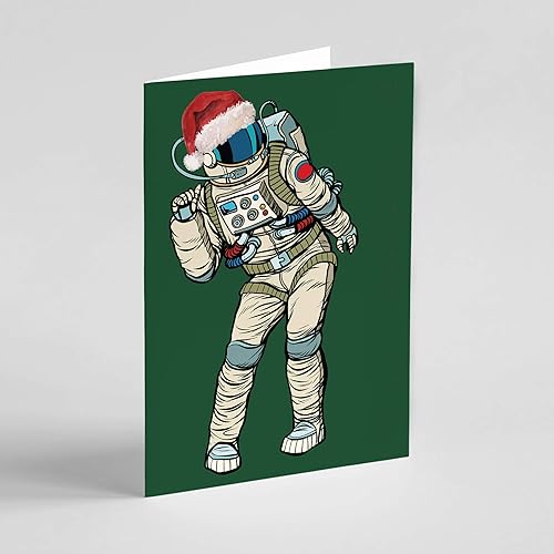 Miniatura 7 de Ritzy Rose 24 Dancing Astronaut Holiday Cards in 4 Colorful Christmas Hat Illustrations + Envelopes