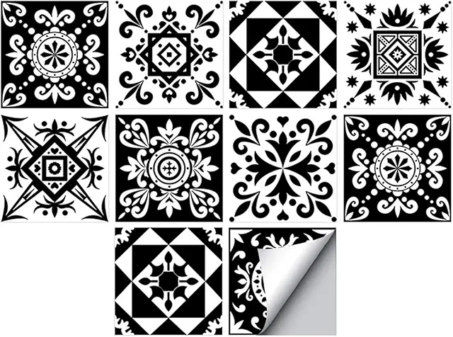 Stickers Carreaux de Ciment Imperméables 20 Feuilles 15x15cm - Décoration Maison