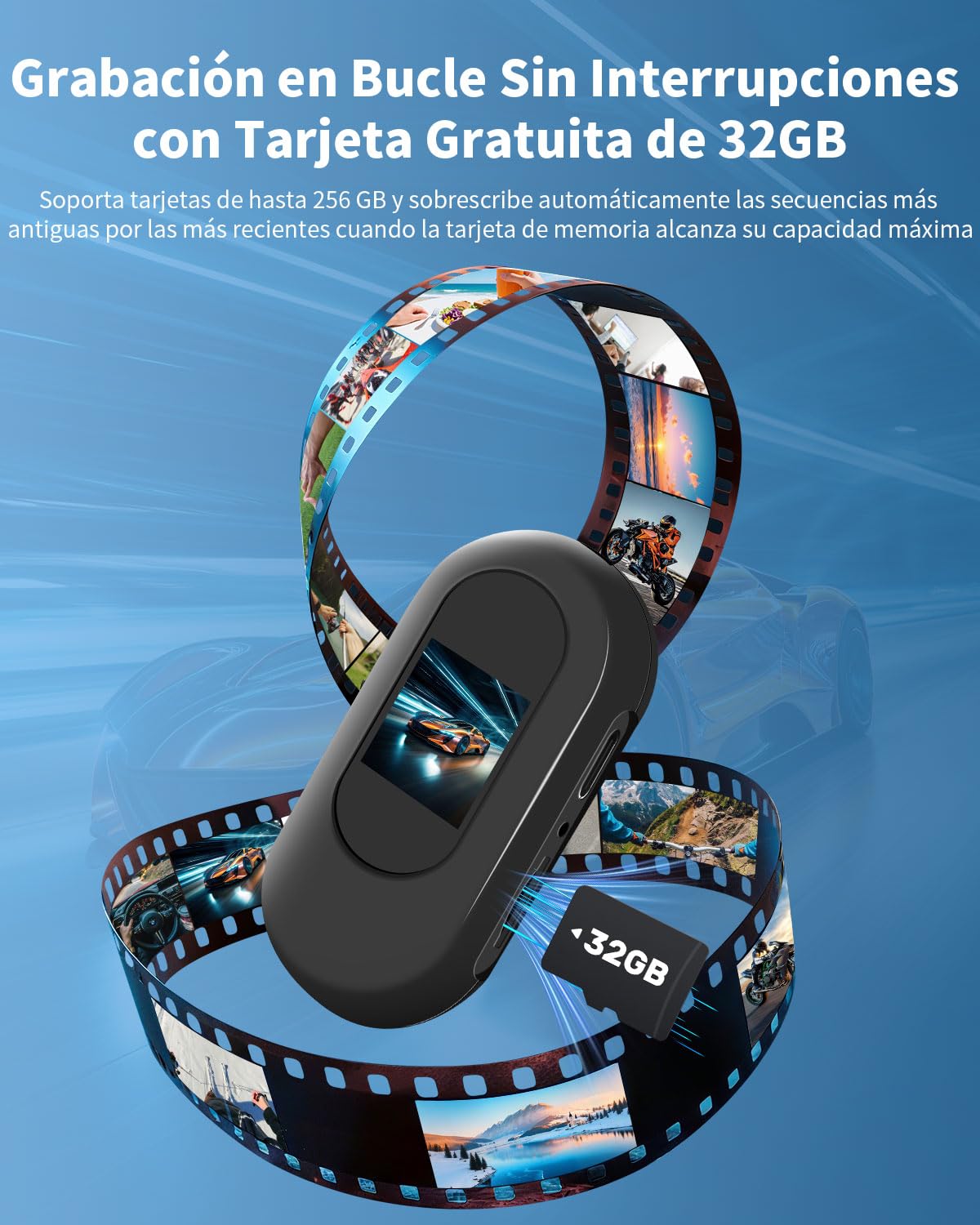 UYIKOO Cámara Deportiva, 32GB Mini Cámara de Acción 120°, Videocámara Cámara de Casco 1080P con Pantalla, Cámara Corporal para Vlog con Visión Nocturna para Moto Bici