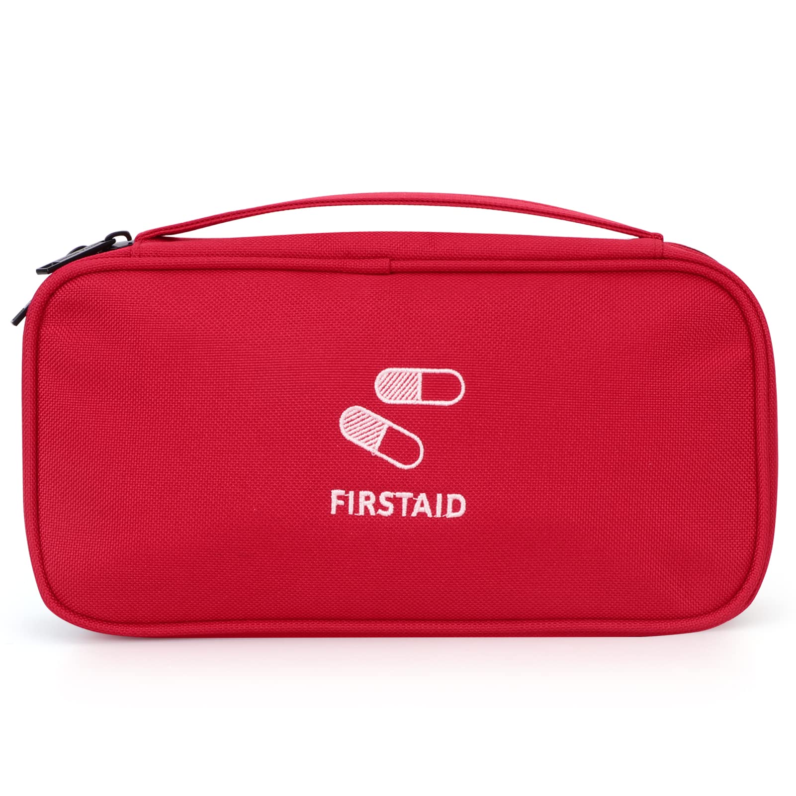 FYY Empty First Aid Bag, Red First Aid Bag Empty Portable Medical Organizer Bag for Traveling,Camping,Hiking,Home,Office-Red