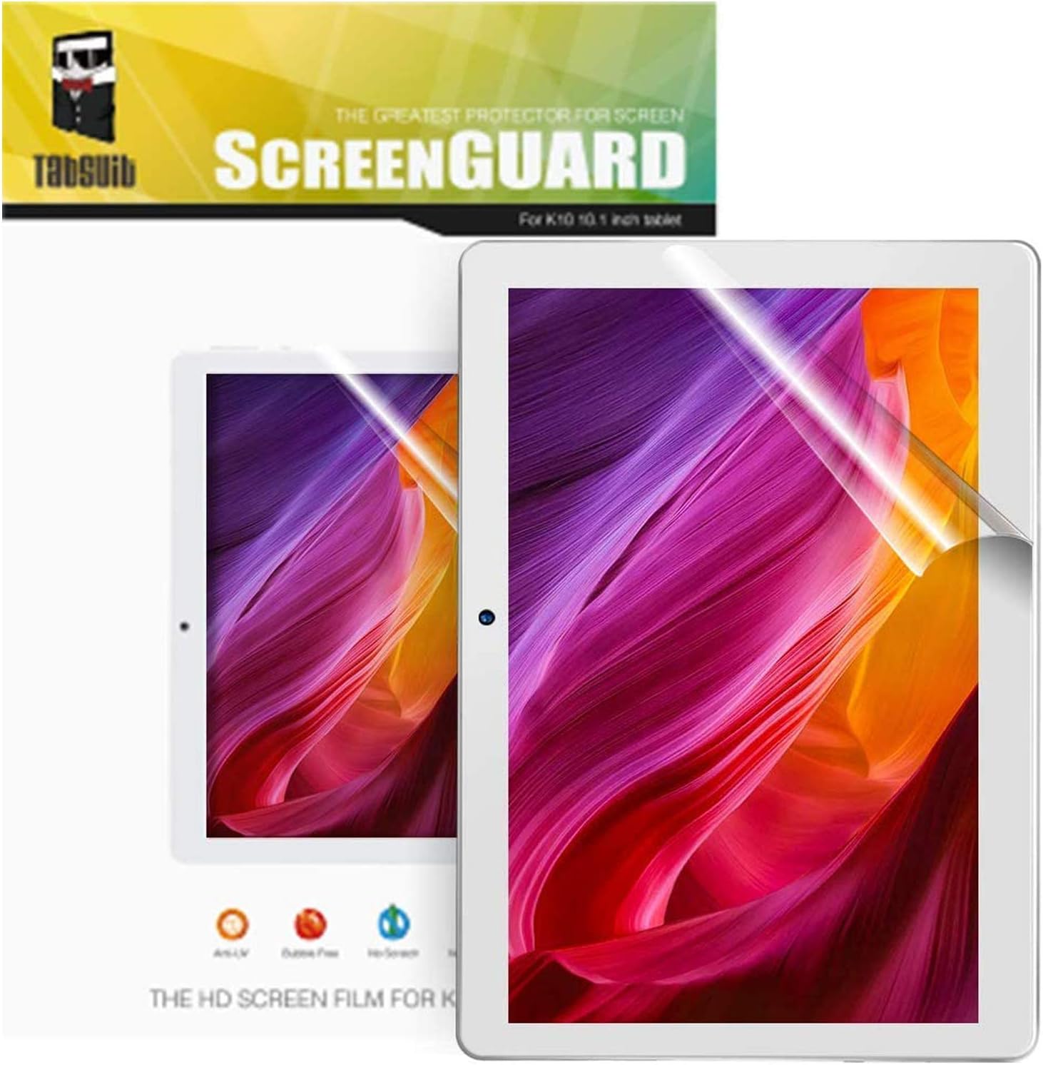 TabSuit Dragon Touch K10 Screen Protector Ultra-Clear of High Definition (HD)-3 Pack for Dragon Touch K10 / Notepad K10/ Y88X 10 Kids Tablet 10.1" Tablet