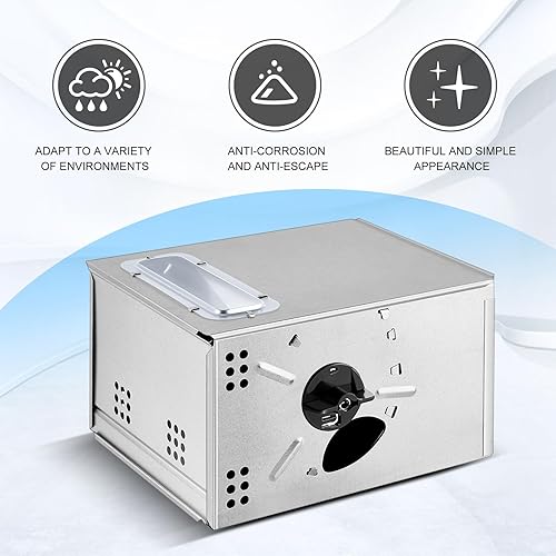 Miniatura 4 de Qualirey Trampa para ratones de metal con tapa transparente, 2 piezas, trampa para ratones, para interiores y exteriores y otras escenas, color