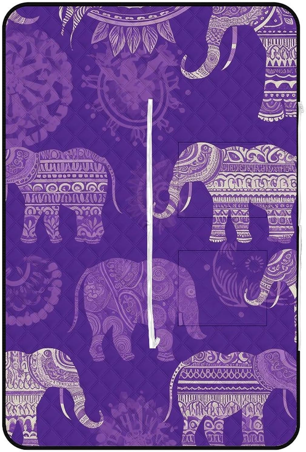 Picnic Blankets Waterproof and Foldable Picnic Beach Mat Portable Purple Elephant Camping Blanket for Camping, Park, Beach