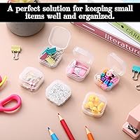 Vista 5 de Soaoo 300 recipientes pequeños de almacenamiento de cuentas de plástico para organizar con tapa con bisagras, caja de suministro transparente