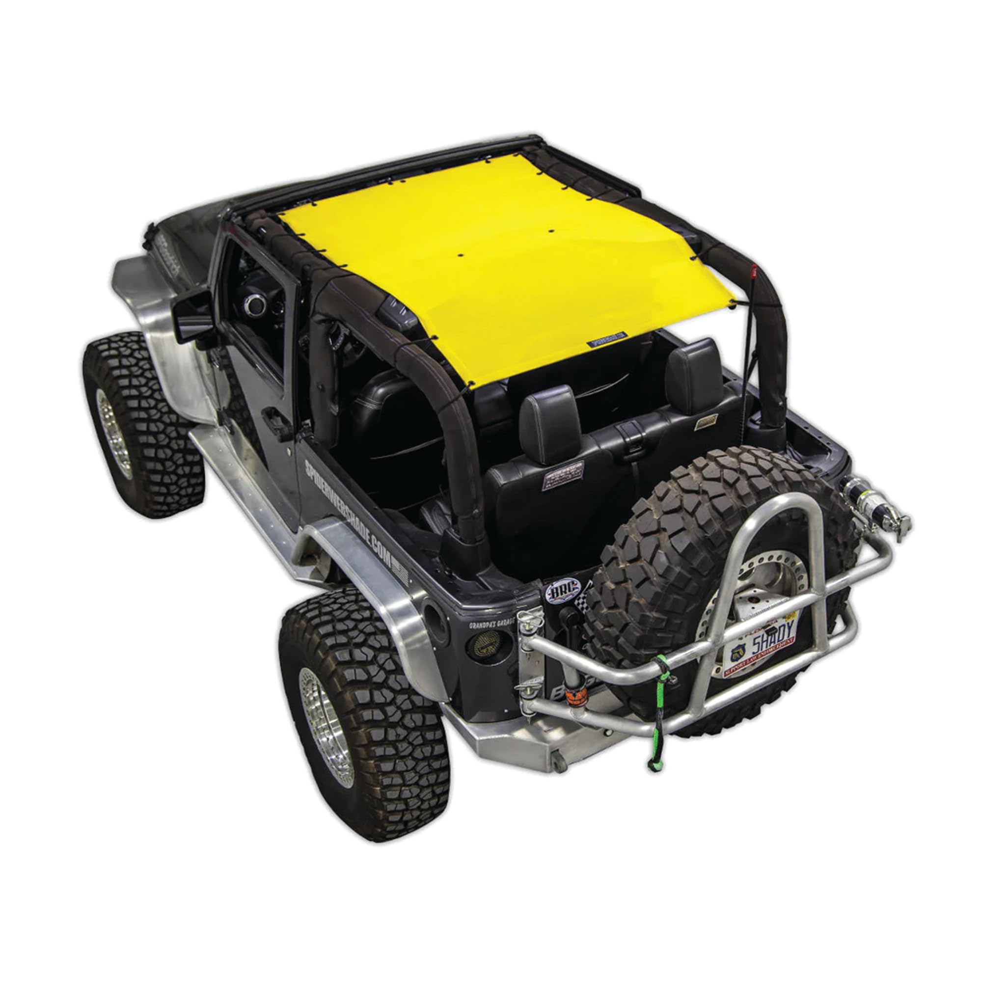 SPIDERWEBSHADE Original JK 2-Door Full Sunshade Top (2007-2017) Compatible with Jeep Wrangler JK Rubicon Sahara Sport All Trims - Airbag Safe - USA Made - 10 Year Warranty (Yellow)