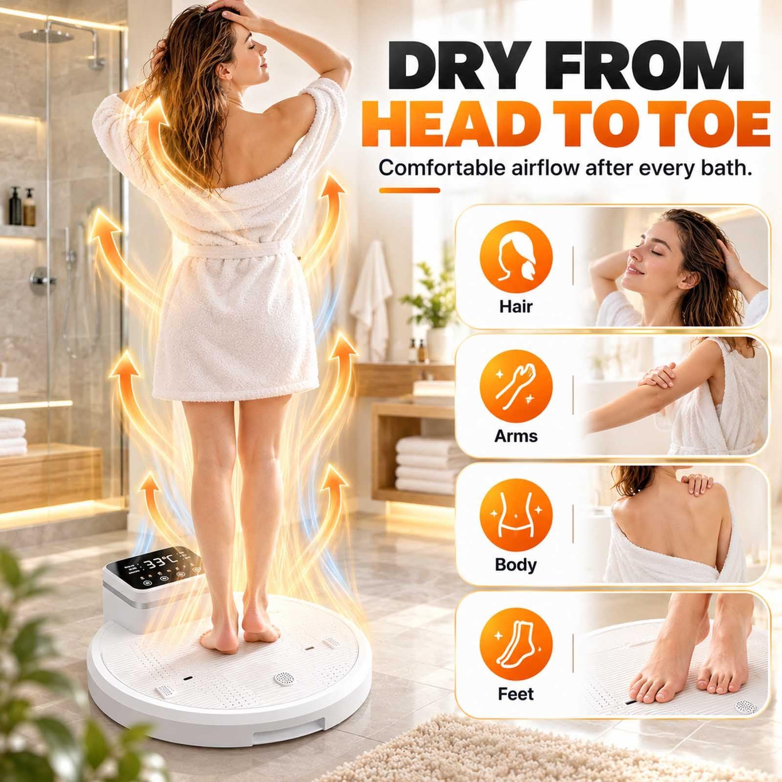 2500w Spa-Körpertrockner, Schnellheizung, Warm/Kaltluft, Touchscreen