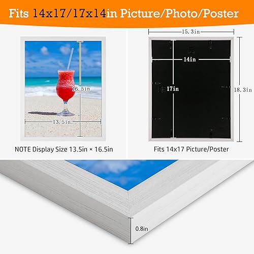 Vista 572 de Marco gris rústico de 18 x 24 pulgadas, marco para póster de 18 x 24 pulgadas, color gris envejecido, grande, retro, natural, 24 x 18 pulgadas