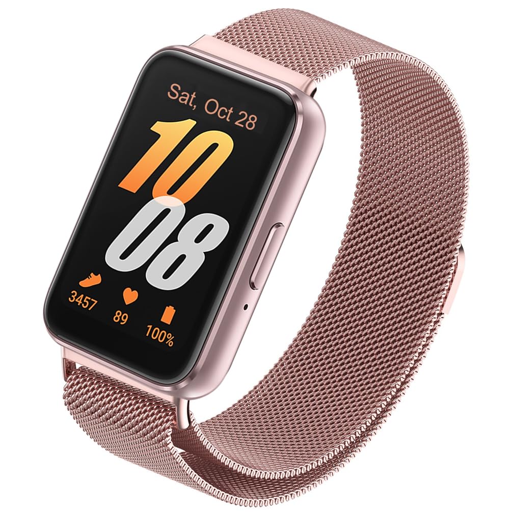 Armband für Samsung Galaxy Fit 3, Edelstahl-Mesh-Schlaufe, verstellbarer Magnetverschluss, Smartwatch-Armband für Galaxy Fit3 SM-R390