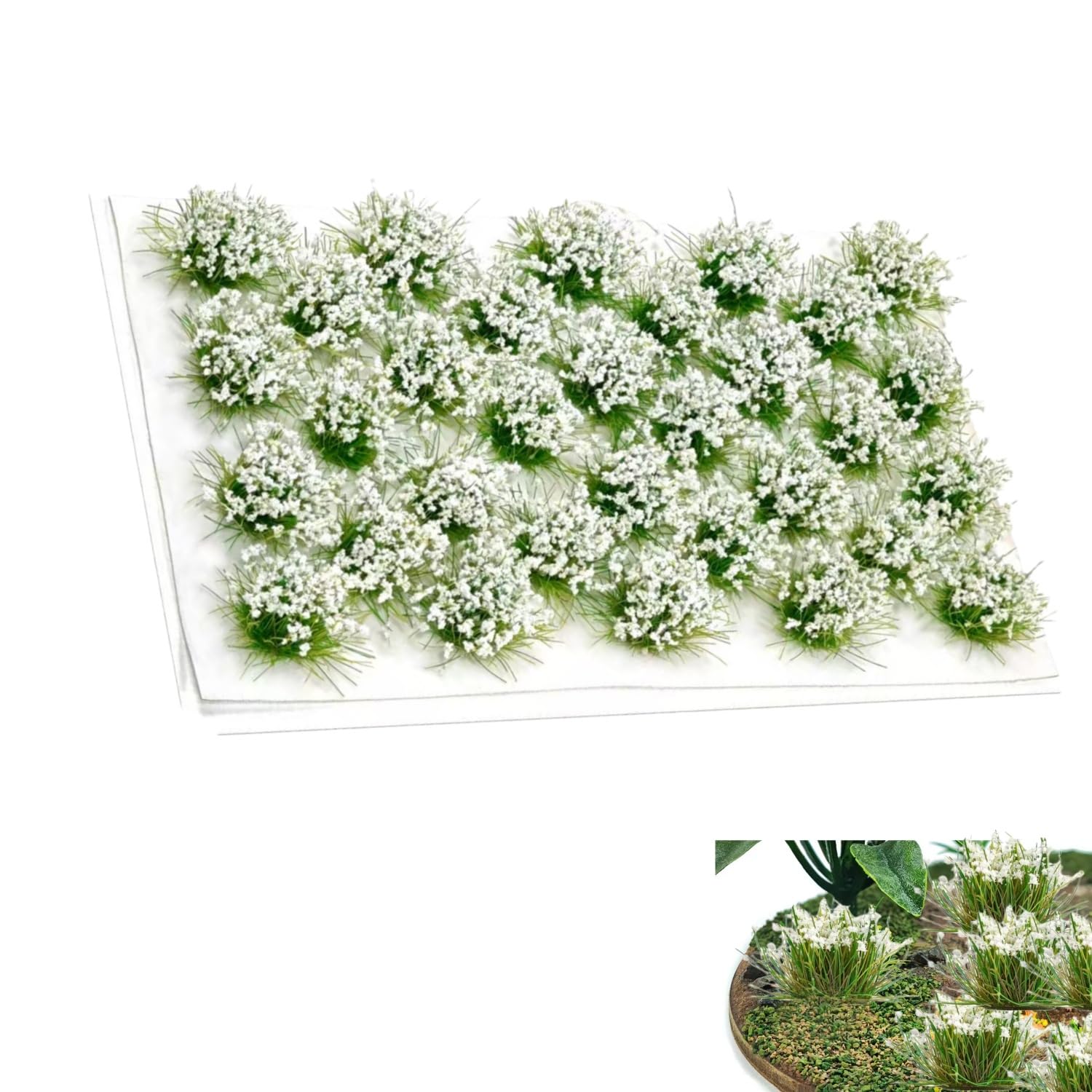Zpeiran 32 PCS Static Grass Tufts Kit,Artificial Grass Miniature Grass Deco Model Grass Bushes for Railway Landscapes,Dioramas,War Gaming DIY Miniature Scenery Realistic Terrain Shrubs Plants