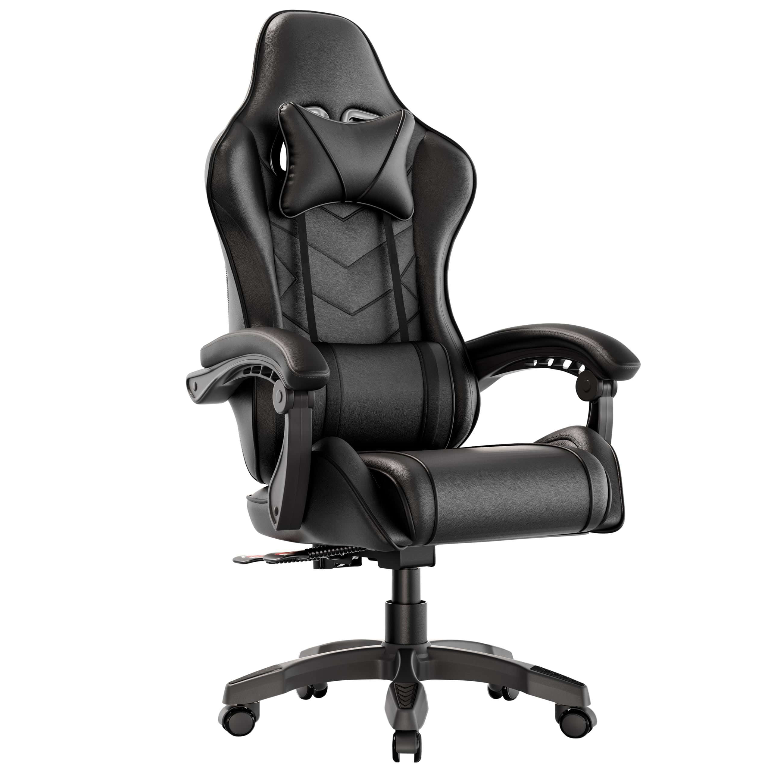 Blisswood Gaming Chair, Ergonomic Racing Gaming Chair for Adults with Lumbar Support, Heavy Duty Recliner Chair upto 150Kg Weight Capacity Swivel Chair (Black) — image 1
