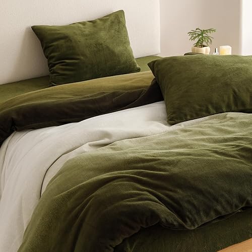 Miniatura 184 de Luxlovery - Juego de edredón azul neblina, tamaño matrimonial, minimalista, azul polvoriento, edredones de algodón suaves y transpirables, azul