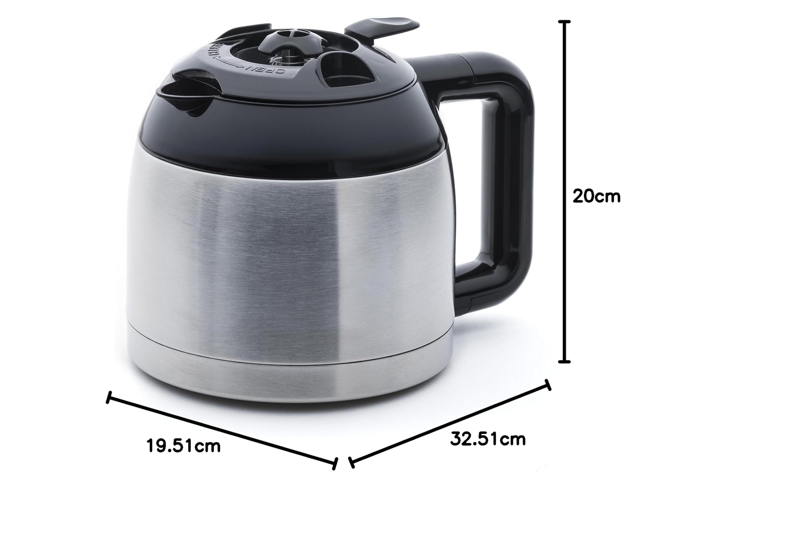 Senya cafetière électrique programmable Inox Hot Coffee, verseuse isotherme en acier inoxydable, fonction sélecteur d’arôme, maintien au chaud, 1,2L, 800W, SYBF-CM025